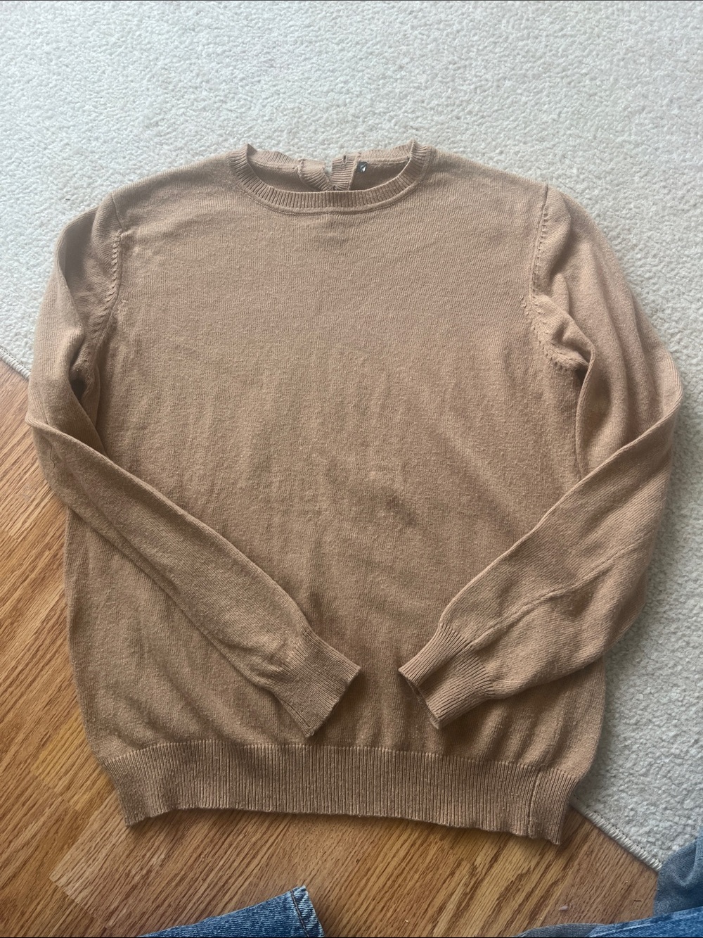 Zara Classic Crewneck Sweater in Camel